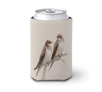Manchon isotherme pour canette de bière, style vintage, avec deux oiseaux aimants, pour fête, plage, événement, maison