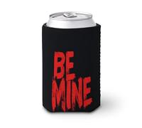 Manchon isotherme pour canette de bière, texte rouge « Be Mine on Black » - Pour fête, plage, événement, maison