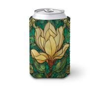 Manchon isotherme pour canette de bière, verre teinté simple fleur de magnolia pour fête, plage, événement, maison