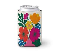 Manchon isotherme pour canettes de bière, fleurs dans un vase rose bio pour fête, plage, événement, maison