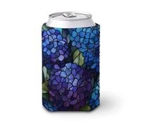 Manchon isotherme pour canettes de bière, grappes denses d'hortensia en verre teinté pour fête, plage, événement, maison