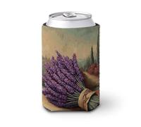 Manchon isotherme pour canettes de bière, lot de lavande vibrante vintage, pour fête, plage, événement, maison