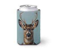 Manchon isotherme pour canettes de bière, motif cerf de Noël avec nœud papillon rouge vintage pour fête, plage, événement, maison