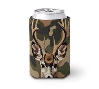 Manchon isotherme pour canettes de bière, motif cerf mignon sur camouflage pour fête, plage, événement, maison