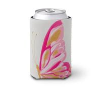 Manchon isotherme pour canettes de bière, motif papillon rose minimaliste pour fête, plage, événement, maison