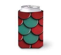 Manchon isotherme pour canettes de bière, rouge et vert, motif simple, pour fête, plage, événement, maison