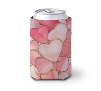 Manchon isotherme pour canettes de bière, verre teinté rose en forme de cœur pour fête, plage, événement, maison