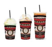 Manchon isotherme réutilisable pour gobelet glacé, motif attrape-rêves amérindien du Sud-Ouest, motif cheval, rouge, durable, pour boissons froides, porte-gobelet pour café glacé