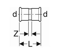 1 x Geberit Mapress Manchon D76,1mm, acier carbone, Réf 22009 , NEUF - NEW