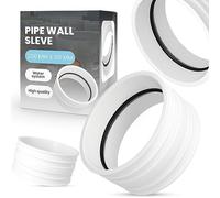 Manchon Mural de Tuyau 200x110 mm Protection pour Tuyaux d'Évacuation des Déchets Serrage Étanchéité Col de Bride Gainage à travers les Murs Béton Résistant Polypropylène Durable Joint Intégré