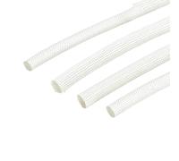 Manchon protecteur de câbles en fibre de verre tressé isolant résistant aux hautes températures 600 °C Blanc 16 mm