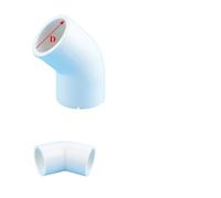 Manchon Pvc Connecteur de tuyau en PVC blanc, 20~50mm, for Irrigation jardin, Tee-shirt Direct, coude, pince Joint pour meubles(45 degrees Elbow,40mm)