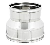 Manchon réduit FF pour conduits de cheminée en acier inoxydable F 200 mm x F 80 mm