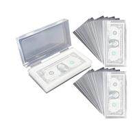 Manchon Transparent En Papier-monnaie, Porte-manchons Pour Billets D'un Dollar | 100x Protecteur De Manches D'argent Porte-billets Avec Étui Rangement, D'argent,