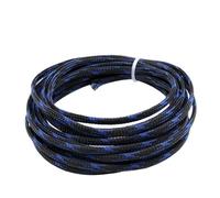Manchon tressé Gaine tressée Extensible, Presse-étoupe en Pet serré de Longueur 3/5/10m, Manchon câble Protection Haute densité 1 pièce(Black Blue,25MMx5 Meters)
