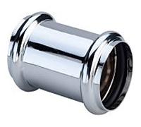 manchon Viega 115197 DN 28, laiton chromé, pour le raccordement de tuyaux de rinçage