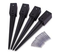 Manchons à enfoncer Relaxdays, lot de 4, 750 mm, pour 60x60 mm, noir