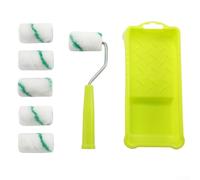 Manchons à rouleaux rayés verts de 5,1 cm avec plateaux de peinture assortis dans un kit complet de peinture en polyester de 8 pièces pour les travaux résidentiels et commerciaux