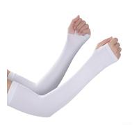 Manchons de bras de refroidissement UPF 50+ pour cyclisme, course à pied, golf, protection solaire respirante avec ajustement de compression, bloqueur UV pour sports de plein air, noir (A-blanc)