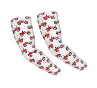 Manchons de bras pour homme et femme - Rouge - Tracteurs à roues - Protection solaire - Pour couvrir les bras