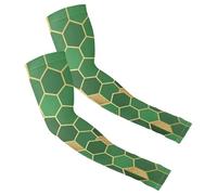 Manchons de compression à séchage rapide pour hommes et femmes pour basket-ball, football, course à pied, extensibles, compatibles avec la plupart des bras, motif nid d'abeilles, ruche hexagonale