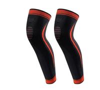 Manchons de compression pour jambe complète Manchons de Compression for jambes complètes, Support genou Long for le cyclisme, la course, basket-ball, l'entraînement d'haltérophilie(Orange-2Pcs,XL)