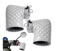 Manchons de guidon 2 Pièces Doublure Polaire Gants Étanches Coupe-Vent | Moufles guidon moto temps froid Pour motoneige scooter électrique vélo conduite plein air road trip hommes femmes