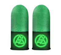 Manchons de jeu pour doigts - Tissu en fibre argentée, design noir et vert, confort fin et léger, ajustement élastique et respirant, effets lumineux, protection des petits doigts, prise en main douce