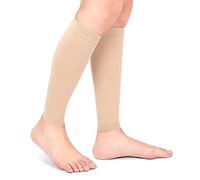 Manchons de Mollet de Compression, Chaussettes Compressées avec Chaussettes élastiques à Deux étages dans la Gaine de Mollet de la Veine Variqueuse Fitness Running Attelles de(M-Couleur chair)