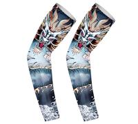 Manchons de protection solaire - Manchons de bras de protection pour art corporel | Protection solaire comprenant Koi, Dragon, Tigre, Bête mythique, Couverture de compression en soie glacée Longue