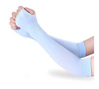 Manchons de protection UV pour bras de cyclisme, manches en soie glacée, unisexe, pour cyclisme, randonnée, basket-ball, bleu, traitement attrayant