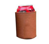 Manchons de refroidisseur de canette - Couverture en cuir synthétique - Ne glisse pas - Porte-gobelet isolé - Refroidisseur de boisson avec coupe étroite - Document élégant pour barbecue