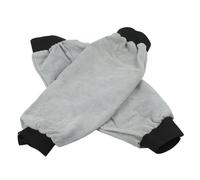 Manchons de soudure en cuir avec résistance à la chaleur et aux propriétés ignifuges, sangles réglables et poignets élastiques sécurisés pour une protection optimale (gris)