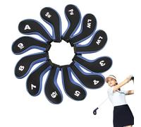 Manchons de Tête de Golf Club, Housses de Fer de Golf, 12x Coudre de Golf, Protection de l'équipement avec Numéro d'Alphabet pour Le Fairway du conducteur, s'adapte à la Plupart