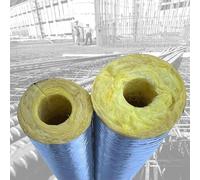 Manchons isolants en laine de roche avec revêtement en feuille d'aluminium, laine de verre, for l'isolation thermique des tuyaux de chauffage industriels(114x30mm)