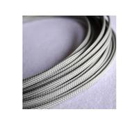 Manchons Plats tressés en Pet, 10/20m, 3MM, 4MM, 6MM, 8MM, 10MM, 12MM, 16MM, Fil de câble Extensible, en Peau de Serpent, Noir, Rouge, Bleu, Vert, Jaune(Silvery Grey,12MM,10 Meters)