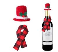 Manchons pour bouteilles de vin de Noël - Chapeau de bouteille de vin de Noël avec manches mignonnes - Sacs cadeaux pour bouteilles de Noël - Petits chapeaux de Père Noël - Décoration saisonnière de