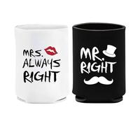 Manchons Pour Canettes De Bière En Néoprène - Veste Isotherme Pour Bouteille, Souvenir De Mariage Mr & Mrs, Poignée Imperméable Pour Canette De Soda | Sac Isotherme Pour Boissons, Pour Les Évé