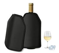 Manchons Refroidisseurs à Vin 2 pcs, Refroidisseur Actif pour Vin, Champagne & Crémant, Housse Isotherme Noire Étanche, Porte-Bouteille Portable pour Maison, Pique-Nique, Camping et Fêtes
