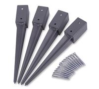 Manchons Relaxdays, lot de 4, 750 mm, pour 60x60 mm, anthracite