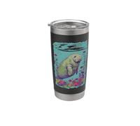 Manchot dans un jardin sous-marin enchanteur Gobelet isotherme en acier inoxydable double paroi