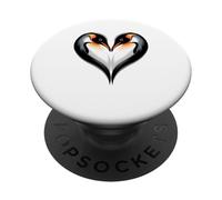 Manchot Forme de Cœur Manchots PopSockets PopGrip Adhésif