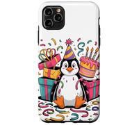 Manchot Gâteaux Confettis Anniversaire Fête Manchots Coque pour iPhone 11 Pro Max