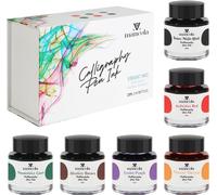 Mancola Calligraphy Ink 6 Colors Ink Set 6 Colors Non-Carbon Ink Drawing Writing Art Craft Calligraphy 28ml Bottles