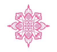 mandala adulte soleil serein Stickers gravés 54.6x54.6cm Installation facile Rose