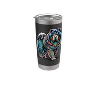 Mandala Art Chow Chow Gobelet isotherme en acier inoxydable double paroi
