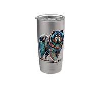 Mandala Art Chow Chow Gobelet isotherme en acier inoxydable double paroi