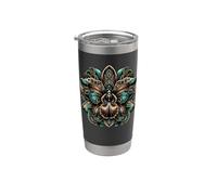 Mandala Art Orchidée Fleurs Orchidées Gobelet isotherme en acier inoxydable double paroi