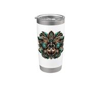 Mandala Art Orchidée Fleurs Orchidées Gobelet isotherme en acier inoxydable double paroi