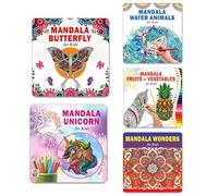 Mandala Beautiful Butterfly Art + Unicorn Designs + Sea Animals Designs + Fruits & Vegetables Designs + Wonders Mandala Art Designs Colouring Books | Harmony | Mindfulness | Expression | Whimsy | Crea